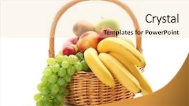  Presentation with fruit - Presentation theme having fresh fruit in the basket background and a lemonade colored foreground