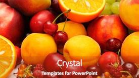  Presentation with fruit banana - Colorful presentation theme enhanced with fresh fruit isolated backdrop and a crimson colored foreground