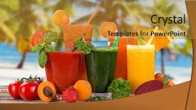  Presentation with mango juice fresh tropical fruit - Amazing PPT theme having fresh fruit juice healthy drinks backdrop and a  colored foreground