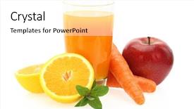  Presentation with orange fruit - Slides featuring fresh fruit juice with apple background and a white colored foreground