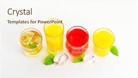  Presentation with juices - Presentation theme enhanced with fresh fruit juices and iced background and a cream colored foreground