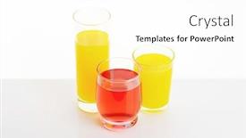  Presentation with juices - Cool new presentation design with fresh-fruit-juices-on-white backdrop and a white colored foreground