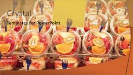  Presentation with fruit cocktail - Cool new presentation theme with fresh fruit salad on a market fruit cocktail backdrop and a yellow colored foreground