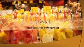  Presentation with fruit cocktail - Amazing presentation theme having fresh fruit salad on a market fruit cocktail backdrop and a yellow colored foreground