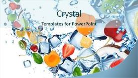  Presentation with fruit splash - PPT theme enhanced with fresh fruit splash with ice background and a sky blue colored foreground
