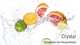  Presentation with fruit splash - Slide set enhanced with fresh fruit with water splash background and a white colored foreground
