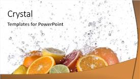  Presentation with fruit splash - Slide set with fresh fruit with water splash background and a white colored foreground