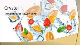 Presentation with fruit splash - Amazing slides having fresh fruit with water splash backdrop and a white colored foreground