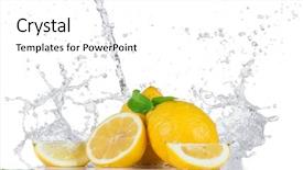  Presentation with fruit splash - Amazing slide set having fresh fruit with water splash backdrop and a white colored foreground