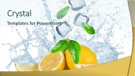  Presentation with fruit splash - PPT layouts consisting of fresh fruit with water splash background and a sky blue colored foreground