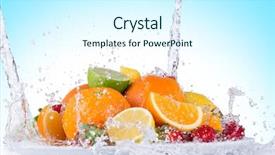  Presentation with fruit splash - Audience pleasing presentation design consisting of fresh fruit with water splash backdrop and a cool aqua colored foreground