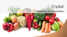  Presentation with fresh fruits vegetables - PPT layouts consisting of fresh fruits and vegetables isolated background and a white colored foreground
