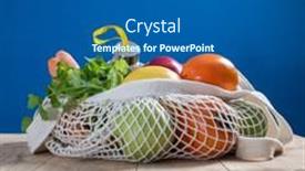  Presentation with eco plastic - Cool new slide deck with fresh-fruits-and-vegetables backdrop and a gray colored foreground
