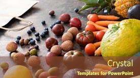 Presentation with fresh fruits vegetables - Audience pleasing presentation theme consisting of fresh-fruits-and-vegetables backdrop and a tawny brown colored foreground