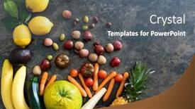  Presentation with waste - Presentation featuring fresh-fruits-and-vegetables background and a gray colored foreground
