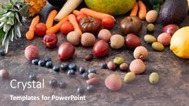  Presentation with waste - Cool new presentation design with fresh-fruits-and-vegetables backdrop and a gray colored foreground
