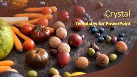  Presentation with fresh fruits vegetables - Presentation theme having fresh-fruits-and-vegetables background and a tawny brown colored foreground