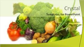  Presentation with pure white - Audience pleasing PPT theme consisting of fresh fruits and vegetables on pure white background backdrop and a soft green colored foreground