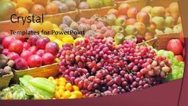  Presentation with fruits on a farm market - Audience pleasing presentation theme consisting of fresh fruits at a market backdrop and a gold colored foreground