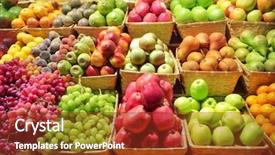  Presentation with fruits - Audience pleasing PPT layouts consisting of fresh fruits at a market backdrop and a tawny brown colored foreground