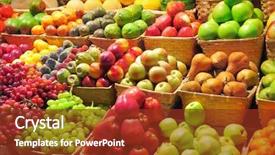  Presentation with market - Presentation design with fresh fruits at a market background and a tawny brown colored foreground