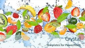  Presentation with fruit splash - Slide deck enhanced with fresh fruits falling in water background and a cool aqua colored foreground