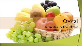  Presentation with fruits - Cool new presentation theme with fresh fruits isolated on white backdrop and a yellow colored foreground