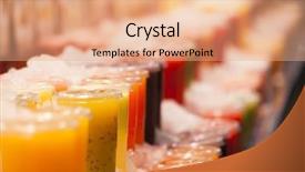  Presentation with juices - Amazing presentation theme having fresh fruits juices at the market backdrop and a coral colored foreground
