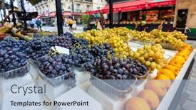  Presentation with paris france - PPT theme enhanced with fresh-fruits-on-display background and a light blue colored foreground