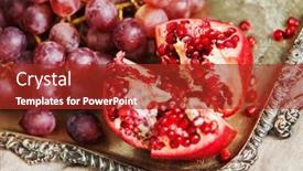  Presentation with silver - PPT layouts featuring fresh-fruits-on-silver-tray background and a  colored foreground