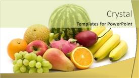  Presentation with fruits - PPT theme enhanced with fresh-fruits-on-white-background background and a yellow colored foreground
