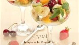 Presentation with guava fruits fresh green fruit - PPT layouts with two bowl mixed tropical - fresh fruits salad and strawberries background and a lemonade colored foreground