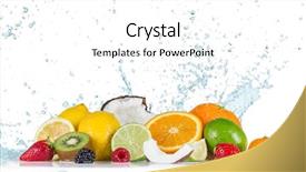  Presentation with splash fruits - Colorful presentation enhanced with fresh fruits with water splash backdrop and a white colored foreground