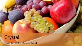  Presentation with seed - Theme consisting of seed fruitt - fresh fruits background and a gold colored foreground