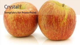  Presentation with fresh water splash green apple isolated white - Amazing slide set having fresh fuji apples backdrop and a yellow colored foreground