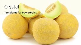 Presentation with melon - Amazing theme having fresh galia melons and some backdrop and a blonde colored foreground