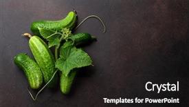  Presentation with cucumbers - Theme enhanced with fresh garden cucumbers on cooking background and a dark gray colored foreground