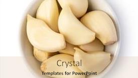  Presentation with garlic - PPT layouts featuring fresh-garlic-isolated-on-white background and a coral colored foreground