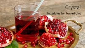  Presentation with juice - Audience pleasing slides consisting of fresh garnet juice with fruit backdrop and a coral colored foreground