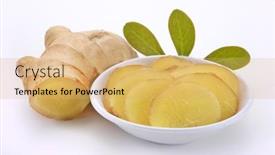  Presentation with medical concept - PPT layouts enhanced with fresh-ginger-on-white-background background and a yellow colored foreground