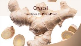  Presentation with root - Slides enhanced with fresh ginger rhizome or ginger background and a lemonade colored foreground