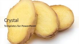  Presentation with root - PPT theme having fresh ginger root or rhizome background and a  colored foreground