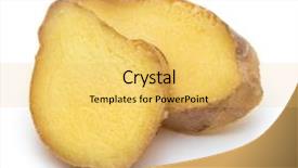  Presentation with root - Slide deck enhanced with fresh ginger root or rhizome background and a  colored foreground