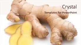  Presentation with ginger - Beautiful presentation design featuring fresh ginger root or rhizome backdrop and a lemonade colored foreground