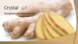  Presentation with root - PPT layouts having fresh ginger root or rhizome background and a  colored foreground