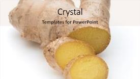  Presentation with root - PPT theme with fresh ginger root or rhizome background and a  colored foreground