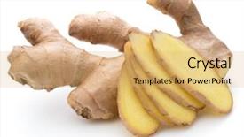  Presentation with root - Cool new presentation theme with fresh ginger root or rhizome backdrop and a  colored foreground