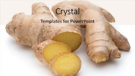  Presentation with root - PPT layouts with fresh ginger root or rhizome background and a lemonade colored foreground