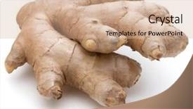  Presentation with root - Colorful slide set enhanced with fresh ginger root or rhizome backdrop and a  colored foreground