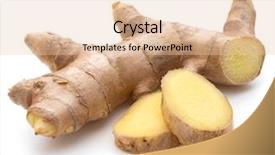  Presentation with root plant - PPT layouts consisting of fresh ginger root or rhizome background and a lemonade colored foreground